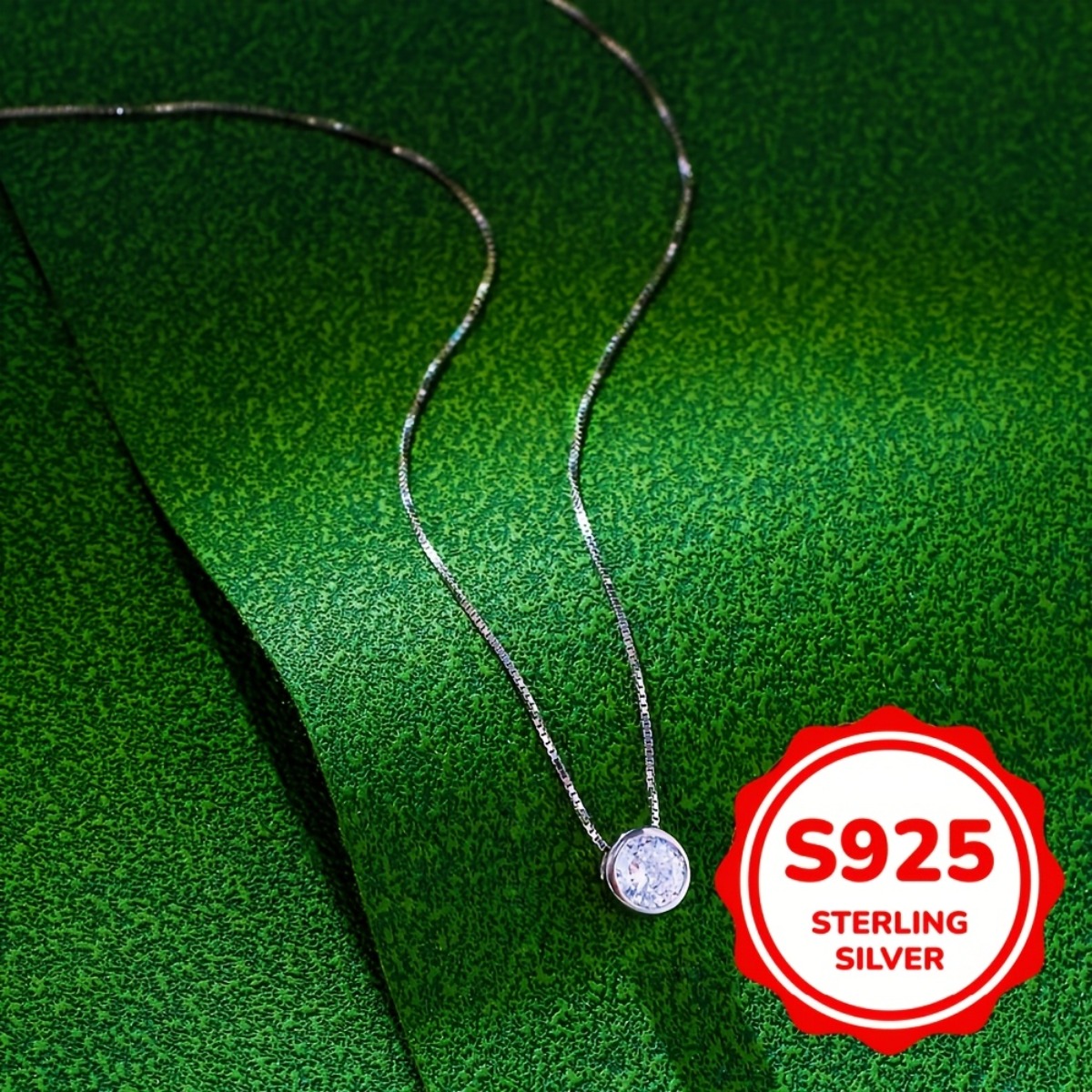Women's Adjustable Circular Cut Synthetic Zirconia Collarbone Chain Necklace